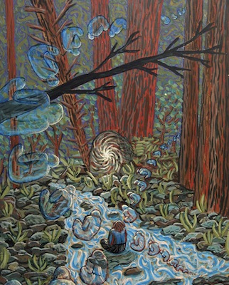 In the RedWoods - Acrylic on Board
